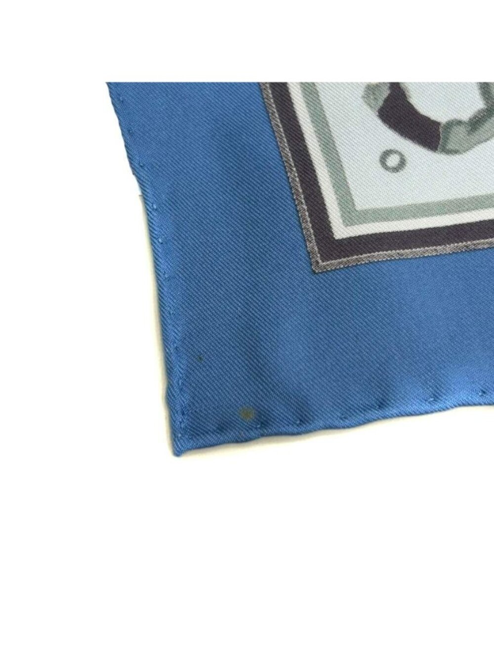 Hermes Carre 45 Gavroche Human Numbers Scarf All Over Pattern Silk Light Blue - Picture 8 of 8